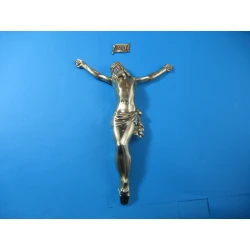 Korpus Pana Jezusa na krzyż metalowy + napis 35 cm STZŁ